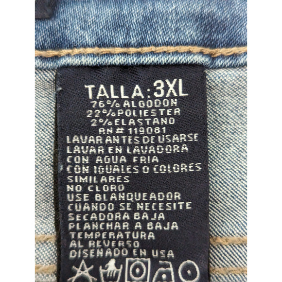 Diamante Women's Plus Size 3XL Denim Skirt Frayed Hem - Made in USA - Picture 5 of 13